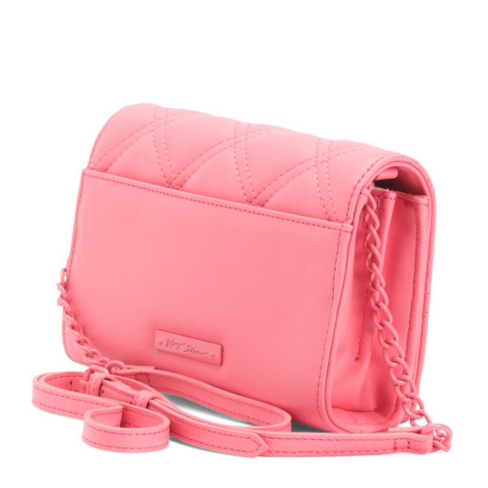 Betsey Johnson Sybil G Quilted Crossbody Gummy Bear Bag Faux Leather, Pink - Picture 2 of 9